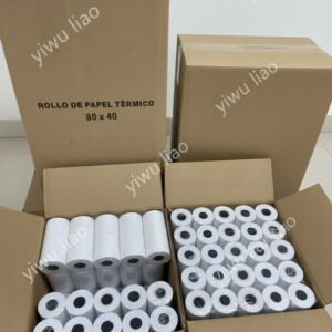 Papel Térmico 80mm x 40mm – Caja de 100 rollos